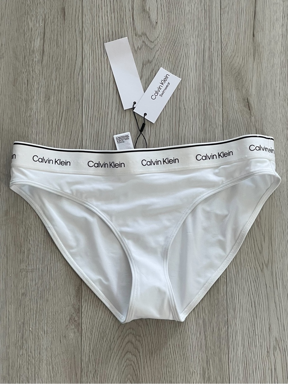 Calvin Klein CK Modern Logo Swim Bikini Bottom - White